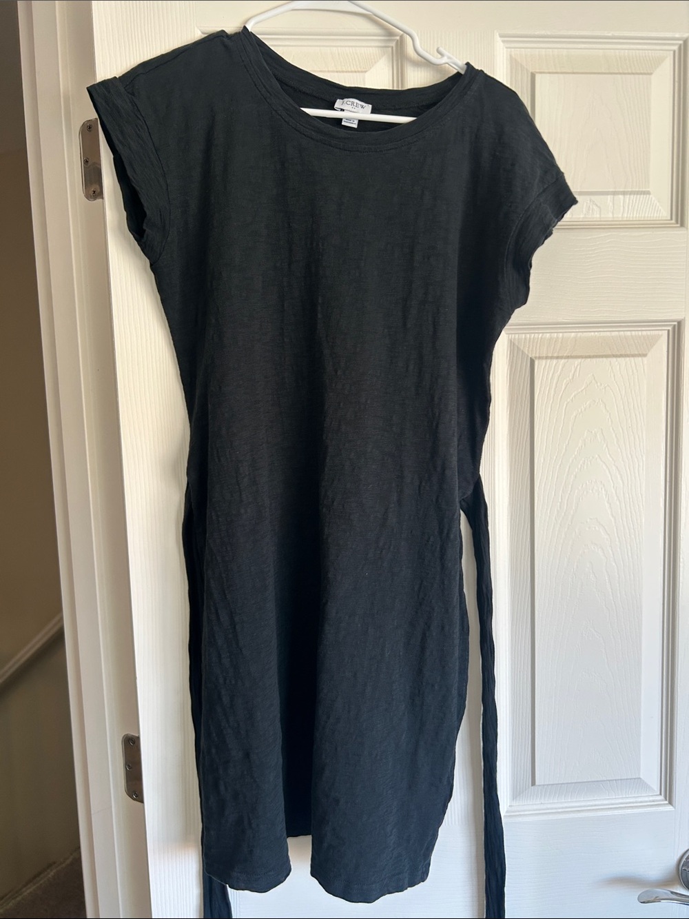 J. Crew Black Midi Dress with Side Ties